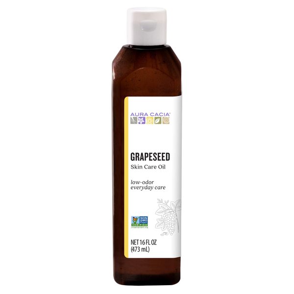 Aura Cacia - Pure Grapeseed Oil | Non-GMO Project Verified | 16 fl. oz.