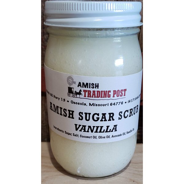 Amish Sugar Scrub all Natural Homemade Product! 1 pint glass jar Facial Scrub (Vanilla)