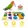 5 Packs Bird Toys Parrot Training Toys Parrot Wooden Block Puzzles Toy Bird Basketball Toy Small Sepak Takraw Bird Skateboard Bird Stacking Toy for Birds Parrot Training