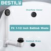 BESTILL Tip-Toe Bathtub Drain Bath Tub Trim Set Conversion Kit with Overflow Faceplate, Matte Black