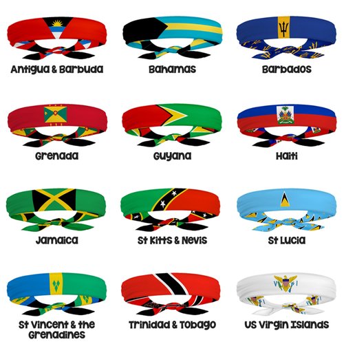 Dominican Republic DR Flag Headband for Carnival, Fitness | Mens Womens Tieback Bandana Sweatband Thigh Leg Garter