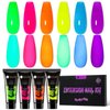 UR SUGAR Neon Poly Extension Gel Nail Polish Set, 6 Colors Hot Pink Neon Green Yellow Orange Bright Colors Spring Summer Poly Nail Gel Polish Kit Long Lasting Soak Off Gel Polish Gift Box for Women