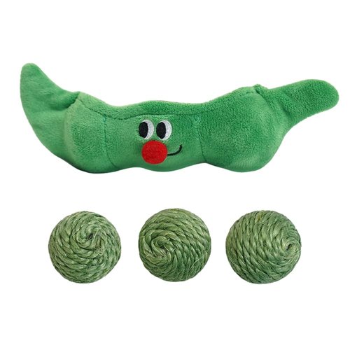 MiOYOOW 3PCS Cat Toy Balls, Interactive Pet Play Balls Sisal Rope Scratching Chew Ball Toy with R...