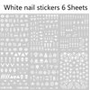 12 Sheets Geometric Nail Art Stickers Decals Self-Adhesive Pegatinas Uñas Black White Mysterious Triangle Nail Supplies Nail Art Design Decoration Accessories