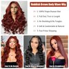 Lace Front Wig Reddish Brown Human hair Wigs Body Wave Wigs for Black Women 13X4 HD Transparent Lace Front Wig 180% Density Virgin Human Hair Wig Pre Plucked with Baby Hair Glueless Wigs 20 Inch