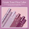 AZUREBEAUTY Dip Powder Nail Kit Fall Winter Dark Purple Lilac Purple Glitter 4 Colors Nail Dip Powder Starter Set Essential Dip Liquid Set with Base/Top Coat Activator for French Art Manicure DIY Gift