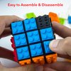 TOYAMBA Brick Cube with Building Blocks, Mini Toy Included, Compatible with Lego Cube, Inspired by Rubix Cube for Kids - Educational Toy (Black)