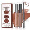 LZXLUKGIR Brown Lip Gloss Lip Liner and Lipstick Combo,3 in 1 Non-Stick Cup Brown Lip Stain Long Lasting Waterproof Liquid Lipstick,Moisturizing Lip Kit for Women（Whiskey Honey）