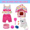 ZNTWEI American Doll Clothes and Accessories - Pet Kitty Play Set fit American 18 Inch Doll Including 18 Inch Doll Clothes, Pet Nest, Cat Pot, Toy Ball, Hair Comb, Toy Fish