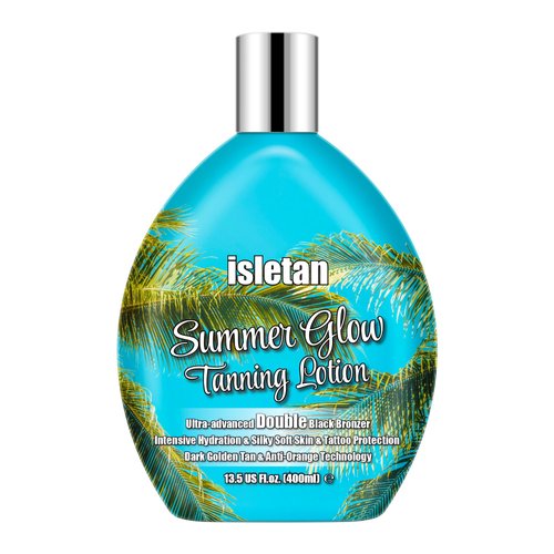 isletan Summer Glow Tanning Lotion Accelerator for Indoor Tanning Beds & Outdoor Sun with Bronzer to Get Dark Fast Tan，Sun Bed Tanning Lotion Dark with Tattoo Protecting Formula, DHA Free, 13.5oz