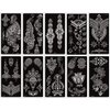 Xmasir Pack of 24 Sheets Henna Tattoo Stencil Kit/Temporary Tattoo Templates,Self-Adhesive Indian Arabian Tattoo Sticker for Body Paint New Designs