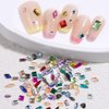 100Pcs Mini Colorful Nail Rhinestones for Nails Multi Shape Nail Gems and Charms Tiny Flatback Rhinestones Nail Charms Random Nail Crystals Nail Diamonds Rhinestones Nail Jewels for Nail Art Supplies