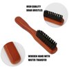 Boar Bristle Hair Brush, Slick Back Hair Brush with Wood Handle & Thick Medium Stiffness Bristles, Detangles Hair, Fights Frizz, Professional Barber, Styling &Women's and Men's Grooming Accessories