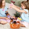 Qpewep Basket of Baby Plush Dolls - 8" Plush Diversity Baby Dolls- 6 Piece Set Interchangeable Clothes Soft Stuffed Plush Figures for All Ages Xmas Gift