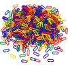JIALEEY 600 Piece Plastic C-Clips Hooks Chain Links Rainbow C-Links Children's Learning Toys Small Pet Rat Parrot Bird Toy Cage