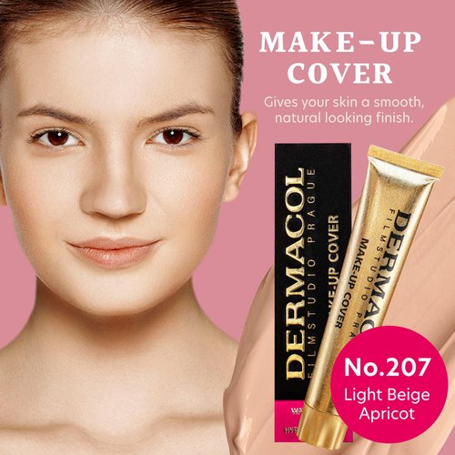 Dermacol - Full Coverage Foundation, Liquid Makeup Matte Foundation with SPF 30, Waterproof Foundation for Oily Skin, Acne, & Under Eye Bags, Long-Lasting Makeup Products, 30g, Shade 207