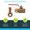 SharkBite 3/4 x 3/4 Inch Ball Valve with FNPT Connector, Push to Connect Brass Plumbing Fitting, PEX Pipe, Copper, CPVC, PE-RT, HDPE, 22186-0000LF
