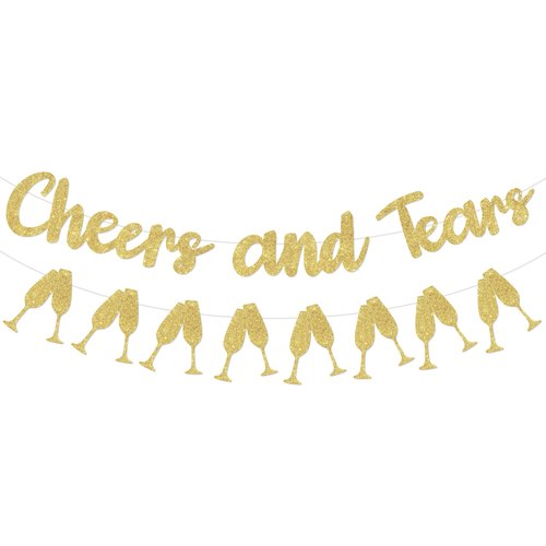 Sursurprise Cheers and Tears Banner Sign Farewell Party Decorations Going Away Retirement Party Supplies, Goodbye Banner for Coworker Leaving Moving Job Change