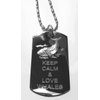 Hat Shark Keep Calm and Love Ocean Whales - Military Dog Tag, Luggage Tag Metal Chain Necklace