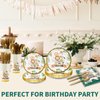 Wild One Birthday Decorations Tableware Set - Safari Party Supplies Include Plates, Napkins Cups Cutlery for Safari Animal Jungle Theme Wild One Party Supplies Deco | Serve 24