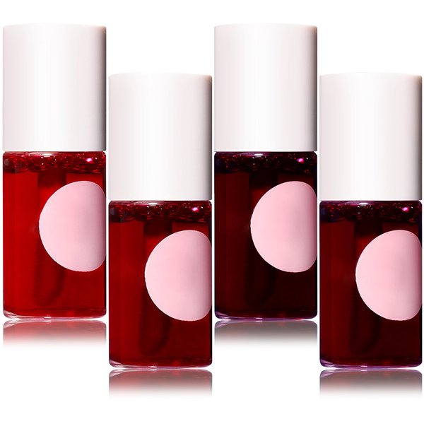 4 Colors Lip Tint Stain Set,Mini Velvet Lip Tint Watery Lip Stain Long Lasting Waterproof Moisturizing Lip & Cheek Tint,Hydrating,Natural Glossy Liquid Lipstick Lip Gloss Kits for Women