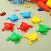 Kisangel 16 Pcs Frog Jumping Toy Finger Pressing Plastic Bouncing Frog Toy for Kids Birthdays Party Favors
