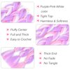 Jumbo Braiding Hair Extensions Hight Quality Bubble Braids Hair Extensions 24inch Colored Braiding Hair Pre Stretched Soft Pink Hair for Braids 3PCS(Purple-Pink-White)