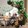 137pcs Camo Balloon Arch Garland Kit, Green and Brown Balloon Arch kit with Dark Green Brown Sage Green Black Foil Balloons for Jungle Hunting Camo Birthday Party Decorations