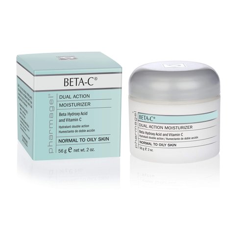 Pharmagel Beta-C Dual Action Moisturizer Normal to Oily Skin | Brightening and Smoothing Face Moisturizer | Pore Minimizer & Rejuvenation - 2 oz.