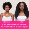 Kinky Straight Clip ins Real Human Hair Extensions 10pcs 22Inch Brazilian Virgin Clip in Human Hair For Black Women (22 Inch)