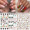Christmas Cute Nail Art Stickers Cartoon Nail Decals 3D Self Adhesive Nail Stickers Kawaii Cartoon Design Christmas Nail Decals Cute Nail Charms for Women Manicure Acrylic DIY Nail Decoration 6 Sheets