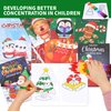 CAVENLLI 24 Pcs Christmas Coloring Book for Kids Bulk with 24 Crayons, Christmas Activity Books with Xmas Stockings Goodie Bags Stuffer Filler Fun Christmas Party Favors For Kids