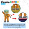 Picasso Toys Magnetic Character Action Figures 4 Piece Astronaut for Building Block Tile Toddler Toy Set Magnet Expansion Pack Age 3 and up Educational STEM Learning Pretend Playset Construction PTA17