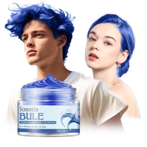 Temporary Hair Color For Kids Blue, lonstin Denim Blue Hair Dye Kids Hair Gel Washable Hair Wax C...