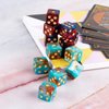 48 PCS 12mm Marble Polyhedral D6 Dice Square Corner 6 Sided Dice MTG Dice Set for Board Game RPG DND Yahtzee or Math Learning