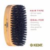 Kent MS23 Finest Men's Rectangular 100% Natural Satinwood & Beechwood Military Hair Brush with Medium Black Bristle for Mens Grooming, Scalp Brush, 360 Wave, and Beard Straightener