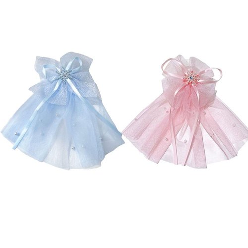 Girl Lace Hair Bow Veil Bachelorette Party Decorations Rhinestone Pink Blue Lace Hair Bow, Bridal...