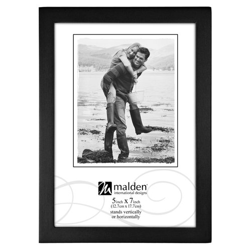 Malden International Designs Black Concept Wood Picture Frame, 5x7, Black
