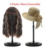 Wig Stand 2 Pack Adjustable Height Portable Wig Holder Black Wig Head Stand Hat/Cap/Wig Holder Display Stand Wig Stands for Multiple Wigs