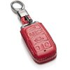 Vitodeco Genuine Leather Smart Key Fob Case Cover Protector Compatible with RAM 1500, RAM 2500, RAM 3500 2019 - 2024 (6-Button, Red)