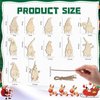 Macarrie 48 Pcs Christmas Wood Gnome Cutouts Blank Unfinished Wooden Gnome Hanging Ornaments Elf Paintable Christmas Ornaments with Rope for DIY Craft Painting Home Decor