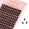 YOONOYA Lash Clusters 144 PCS Individual Lashes 12mm Eyelash Clusters D Curl Cluster Eyelash Extensions Natural Wispy Cluster Lashes Reusable Eyelash Extension Lasting Lash(QD-12mm)