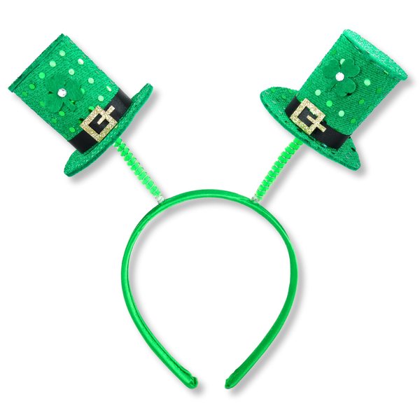 Needzo Green Leprechaun Top Hat Headband, St. Patty's Day Party Accessory, Comfort Fit, Parades and Celebrations, One Size Fits Most