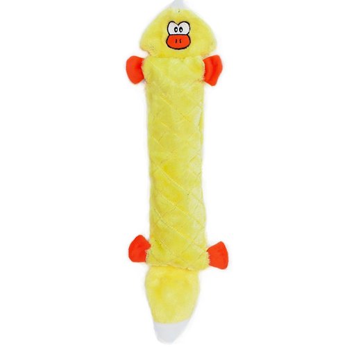 ZippyPaws Jigglerz Plush Dog Toy with Squeaker, Stuffed Toy for Tough Play, Duck