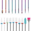 19-Pieces Nail Drill Bits Sets, 3/32 Inch Carbide and Ceramic Acrylic Gel Remover Nail Drill Bits Kit for Electric Nail File Machine, Acrylic Nail Art Tools for Manicure Pedicure, Home Salon Use
