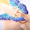 1 Piece Crystal Rhinestones Butterfly Hair Claw Clip Metal Jaw Claw Hair Clip Small Butterfly Design Bow Hair Claw Gripper for Girl Women Metal Butterfly Hair Clips(Blue)