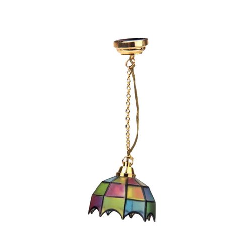 Uonlytech Vintage Table Lamp Vintage DIY Light, Mini Colorful Chandelier House Miniature Ceiling Light Doll House Accessories for Living Room Decor Led Table Lamp