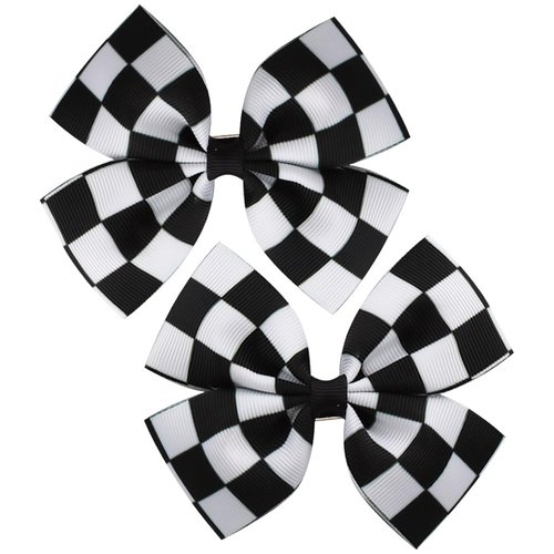 2 pcs Checkered Hair Bow Clips for Women Girls Bows Hair Clips Small Butterfly Hair Clips 4 Inch ...