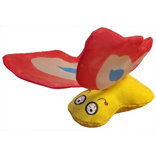 Yeowww! Duckyworld 100% Organic Flower Leaf Catnip Cat Toy Butterflies (1 Toy, Red)