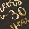 BLUE PANDA 50 Pack Cheers to 30 Years Cocktail Napkins for 30th Birthday, Anniversary Party Supplies, 3-Ply, Black and Gold Foil (5 x 5 Inches)
